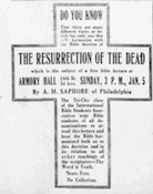 The Ressurrection of the Dead Ad